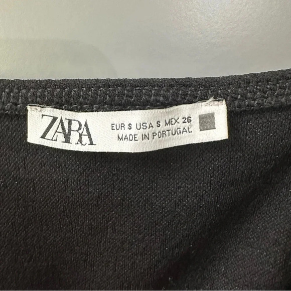 Zara Rubberized Combination Black Printed Strap Dress size Small - Picture 7 of 7